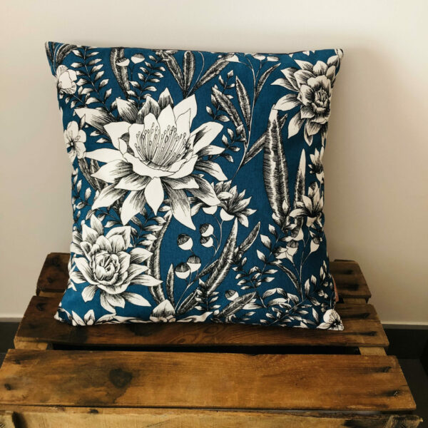 housse de coussin bleu