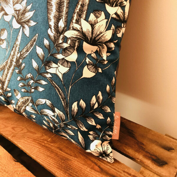 housse de coussin bleu
