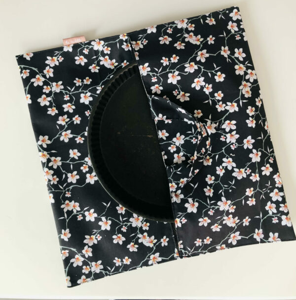 sac à tarte noir fleurs
