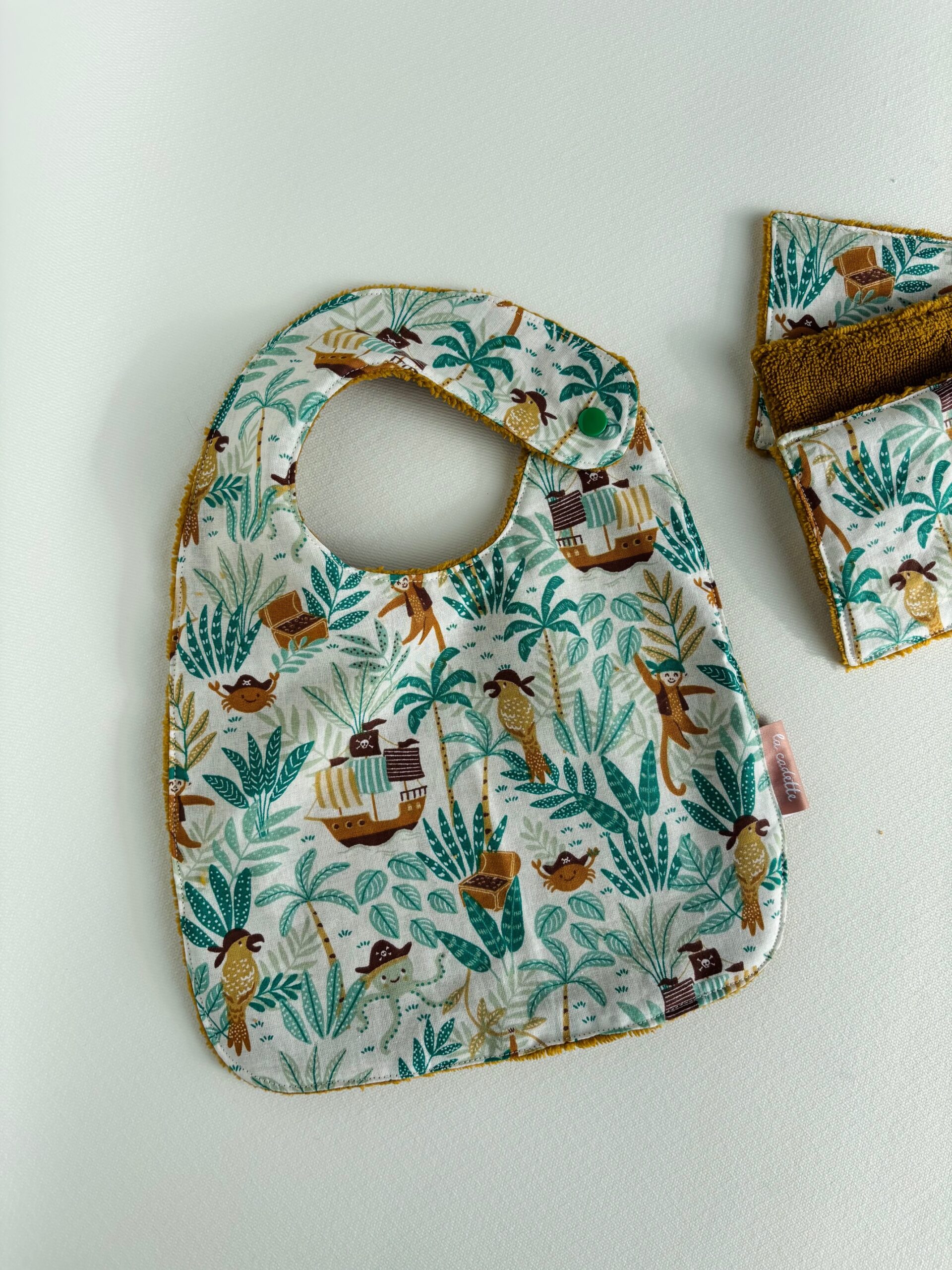 Bavoir et lingettes Pirate bavoir et lingettes en tissus