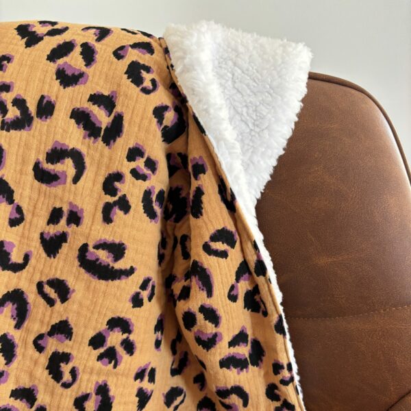 couverture polaire bébé motif léopard