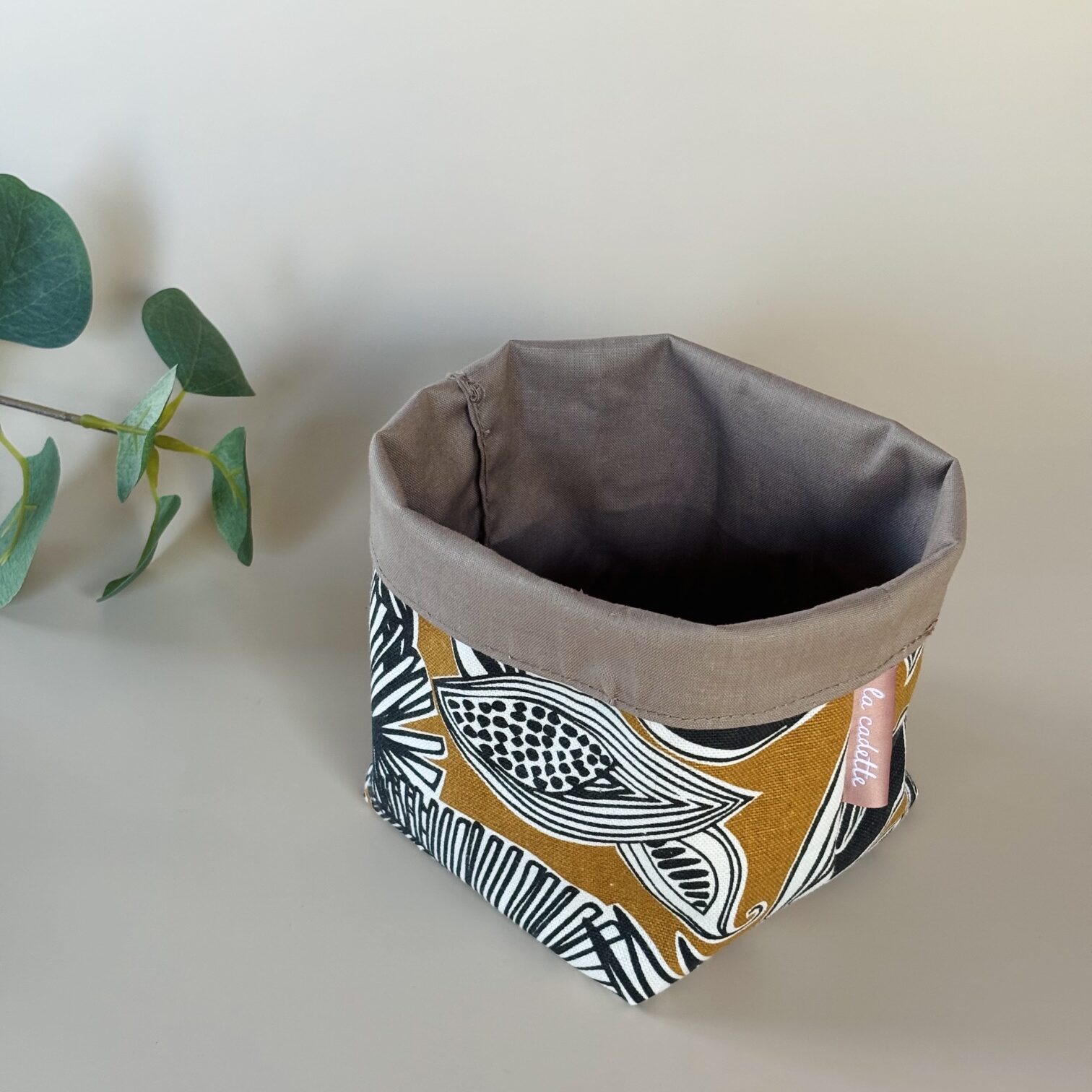 panier fleurs panier en tissu jaune
