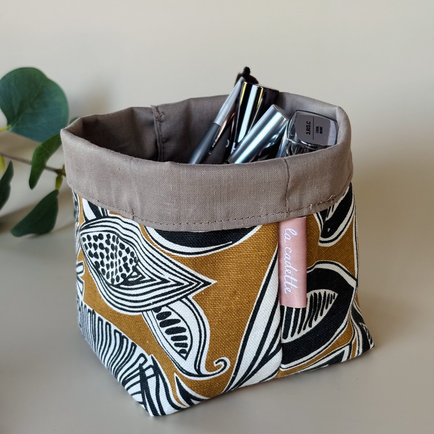panier fleurs panier en tissu jaune