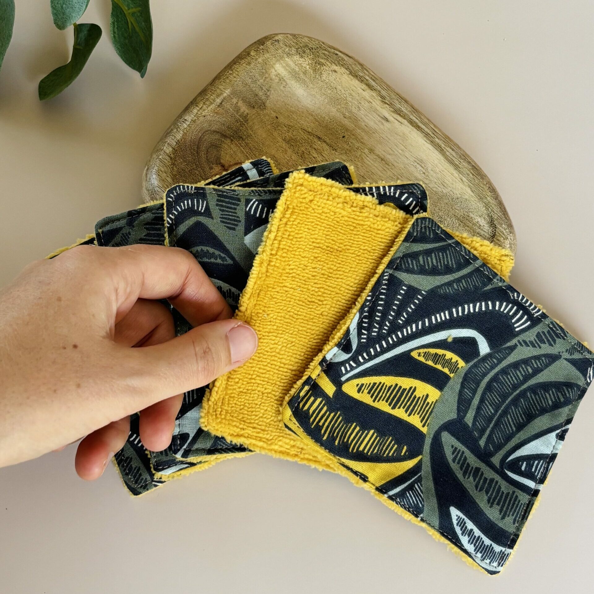 lingettes feuillages lingettes lavables en tissu